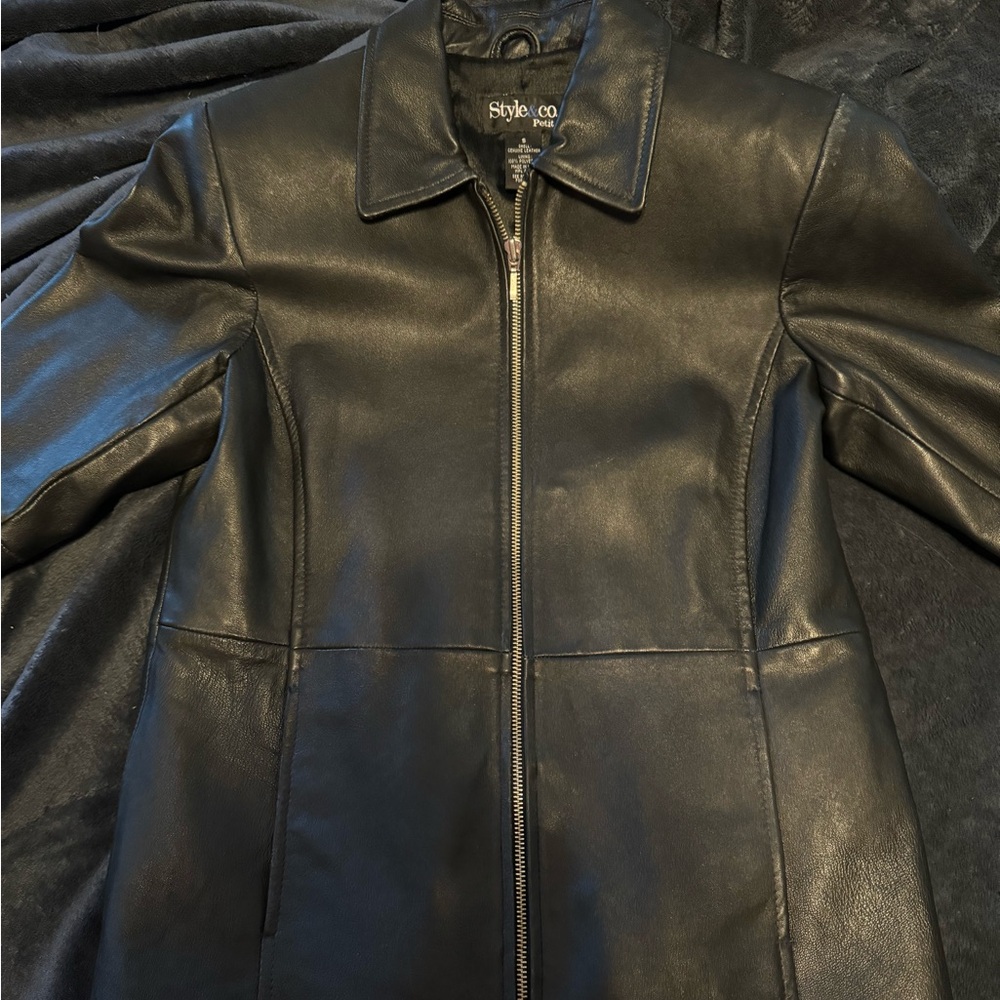 Style and Co. real leather jacket 💕
